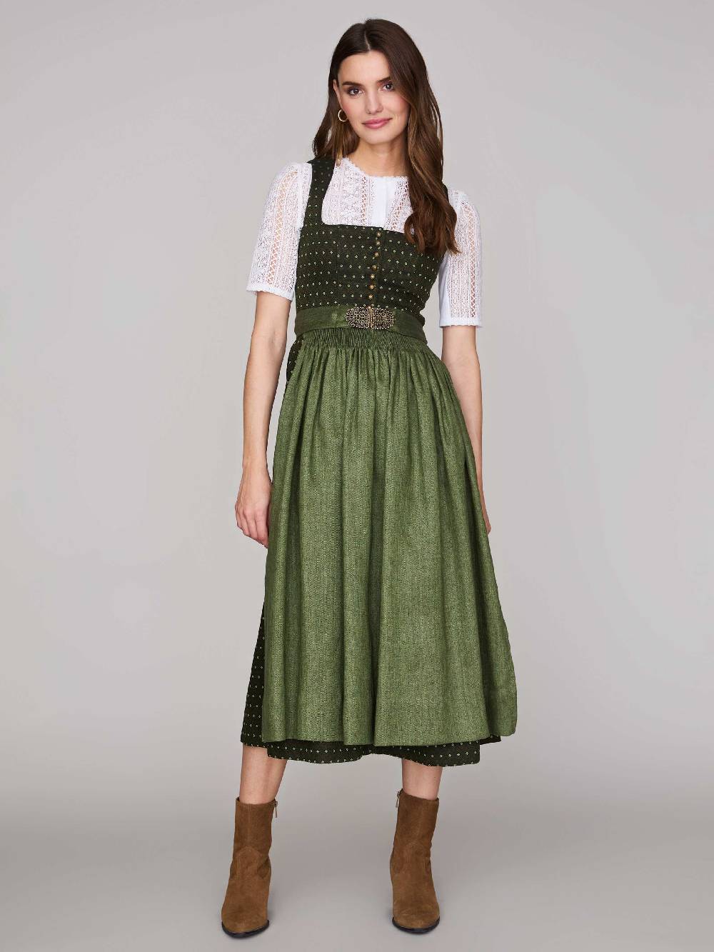 Limberry Grünes Dirndl mit Streublumenmuster - MONIKA JAGDGRÜN Blitzangebot