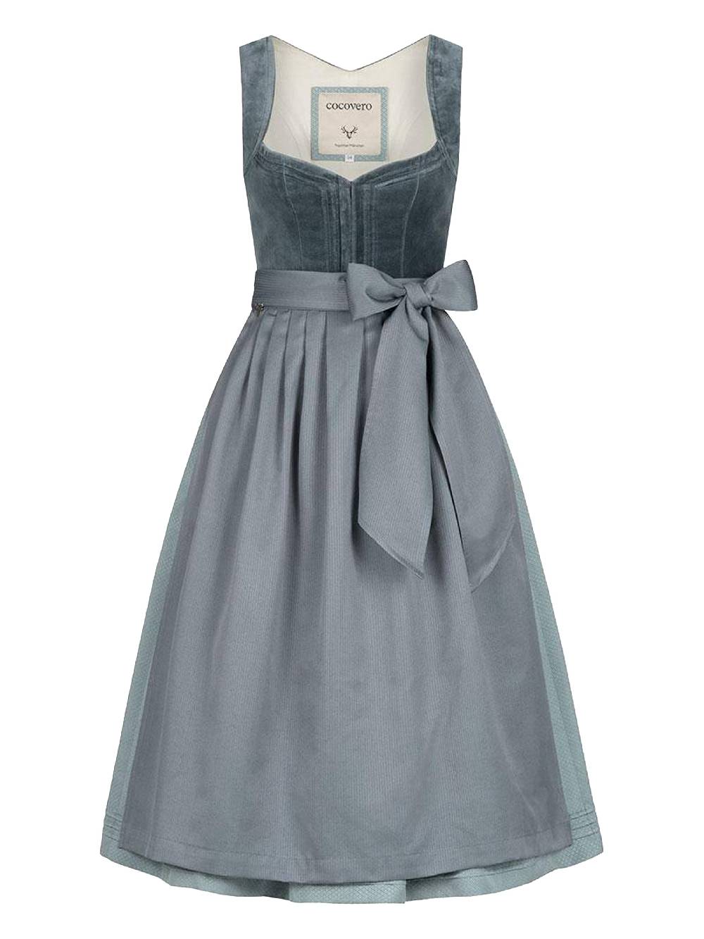 Limberry Blaues Samtdirndl mit Schnursteppung - NELLIE VELVET CLOUD Bestseller
