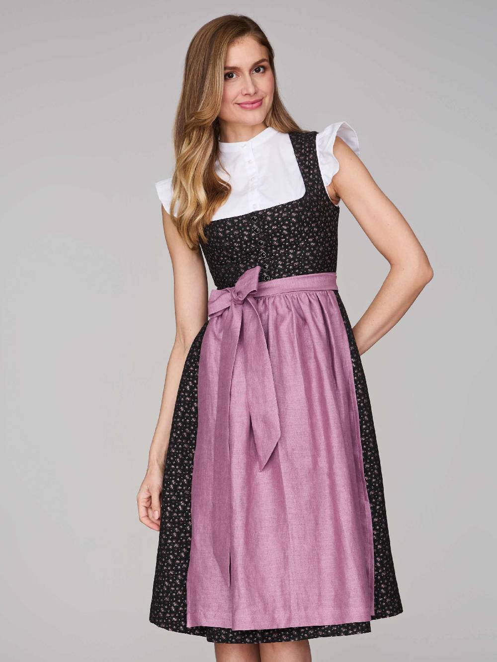 Limberry Schwarzes Dirndl mit Streublumenmuster - ELSIE BLACK Saisonale Angebote