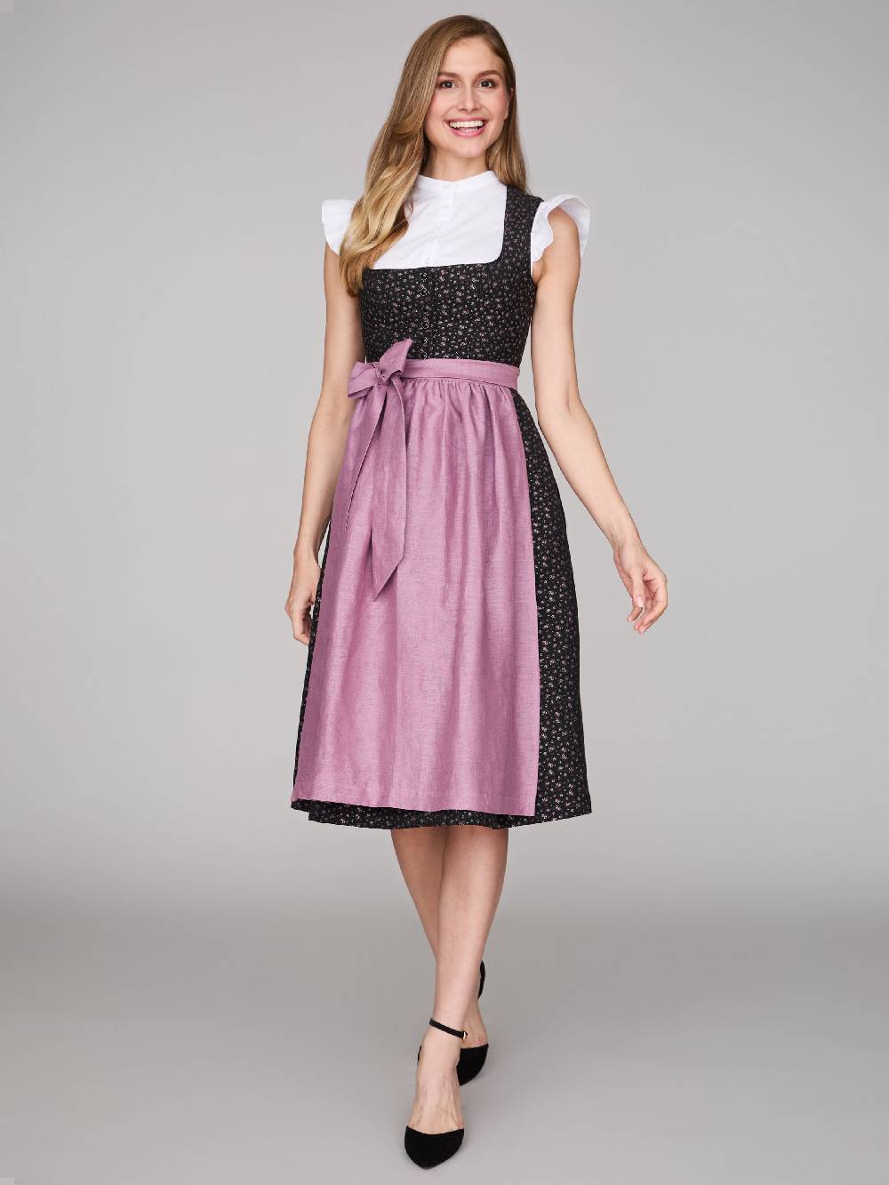 Limberry Schwarzes Dirndl mit Streublumenmuster - ELSIE BLACK Saisonale Angebote