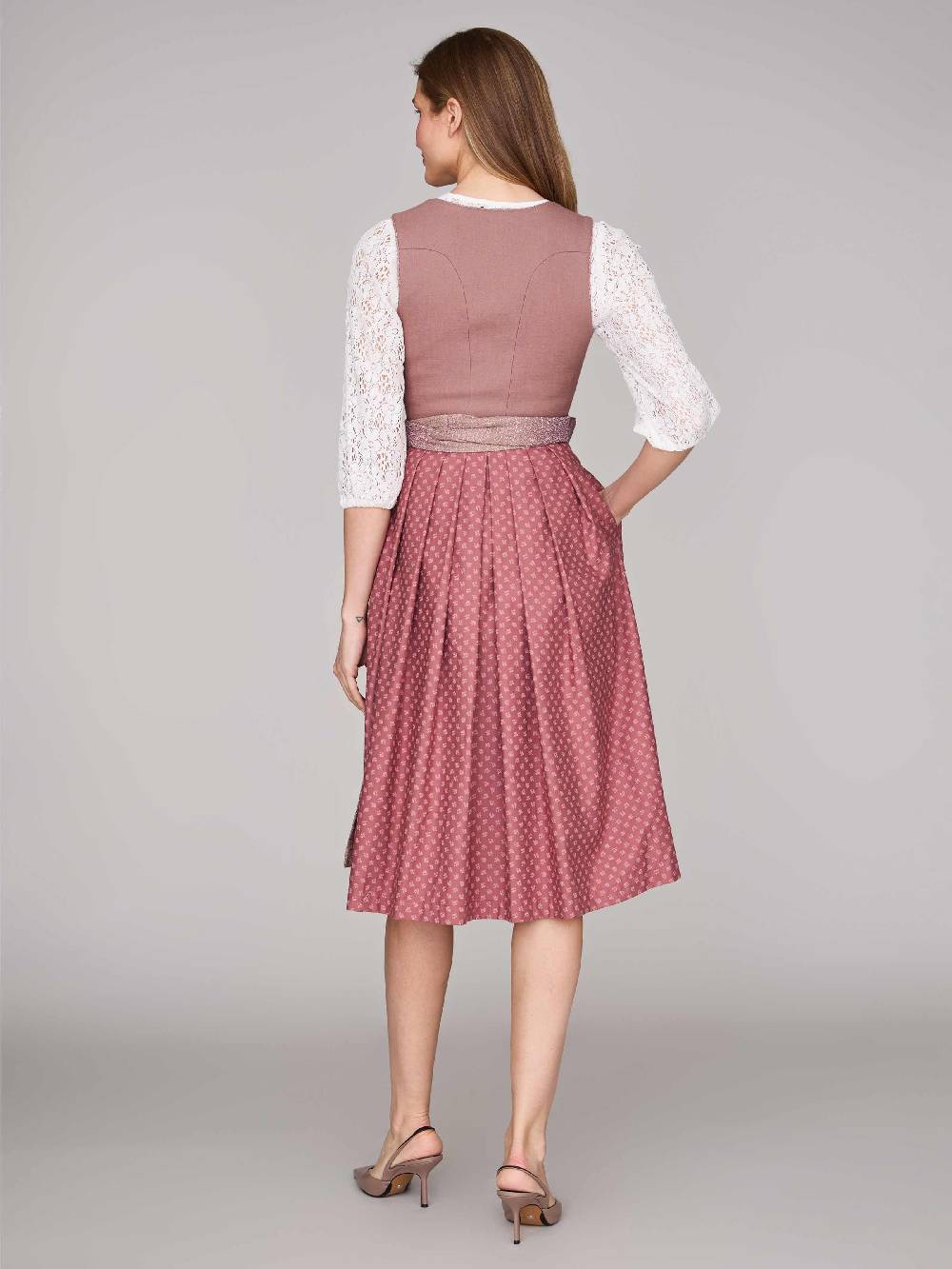 Limberry Rosa-farbenes Dirndl mit Leinen-Mieder - ADA DUSTY ROSEWOOD Kauf eins, bekomm eins gratis