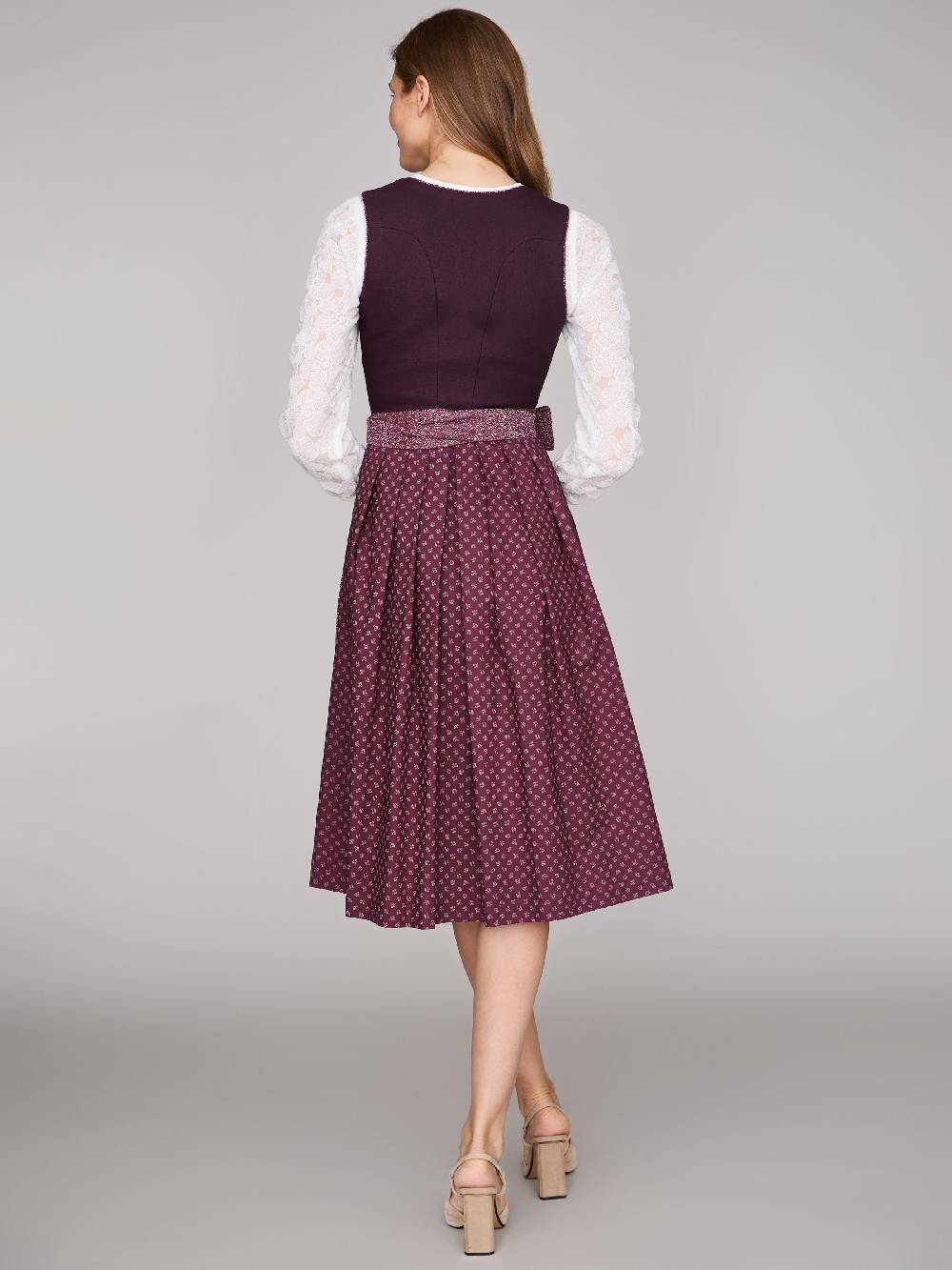 Limberry Beeren-farbenes Dirndl mit Leinen-Mieder - ADA FIG Tägliche Deals