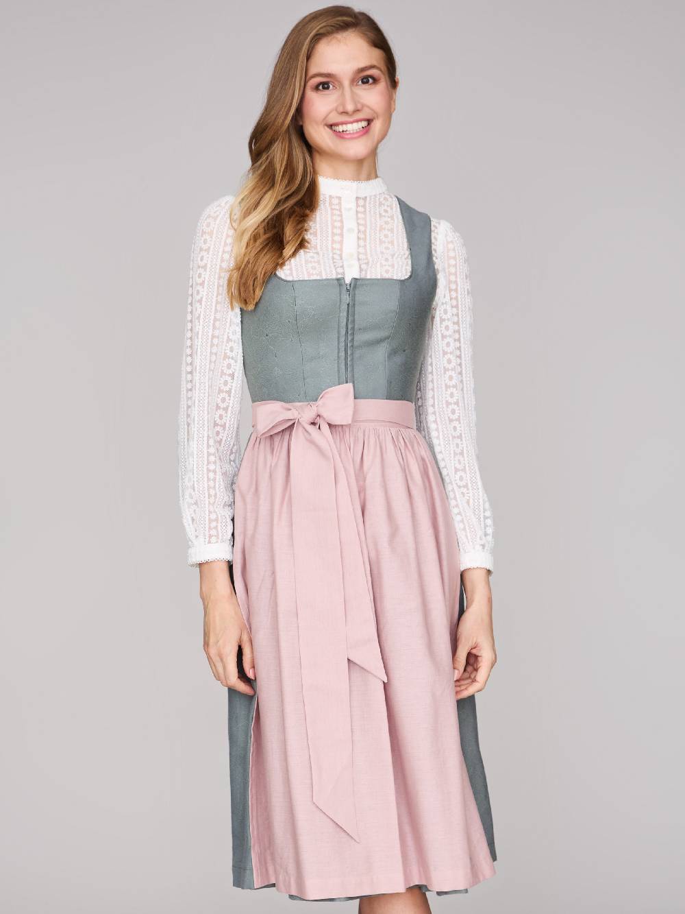 Limberry Salbeigrünes Dirndl mit floralem Muster - CECILY AGAVE GREEN Sonderangebote