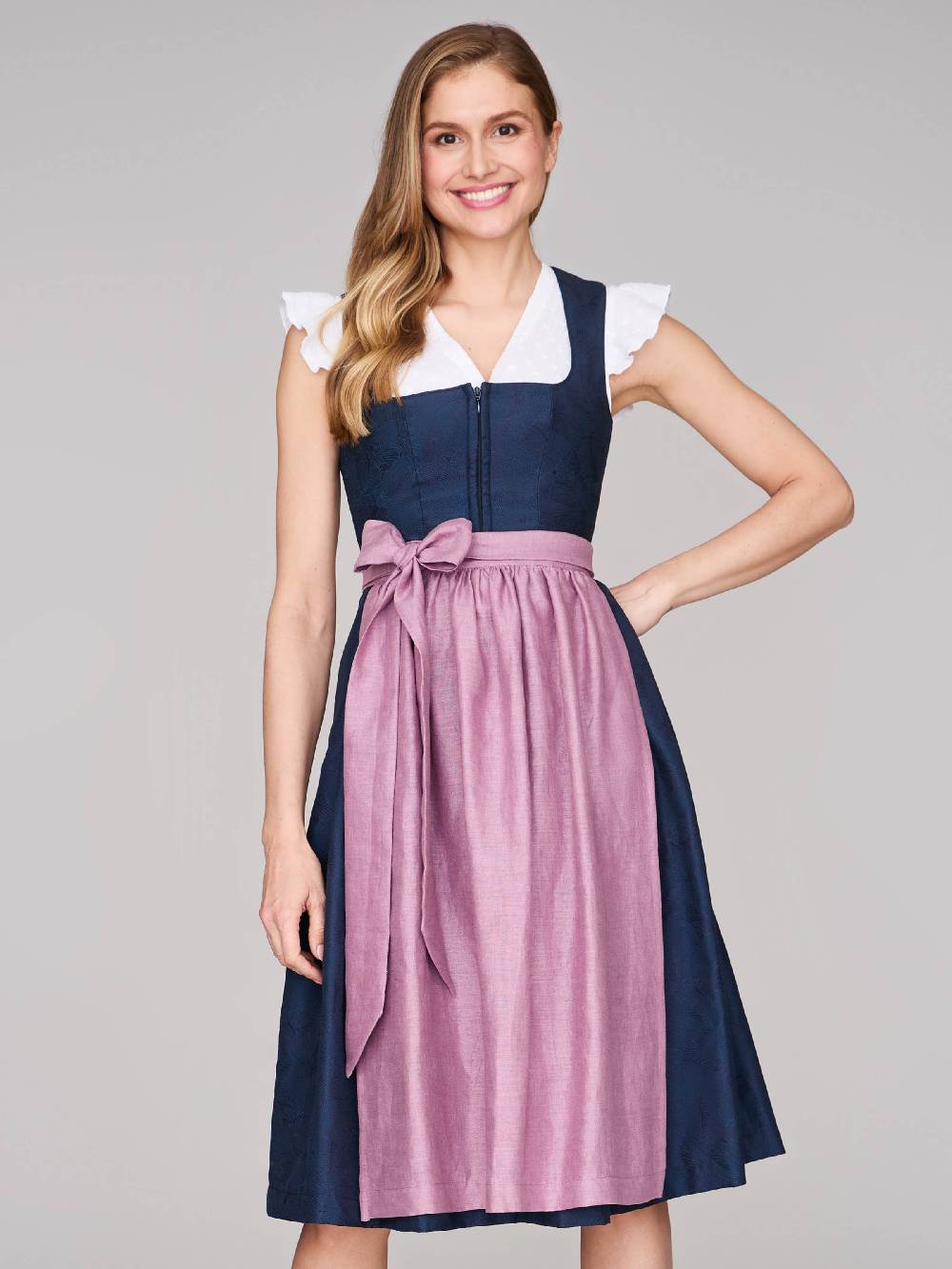Limberry Mitternachtsblaues Dirndl mit floralem Muster - CECILY SEA STORM Riesige Ersparnisse
