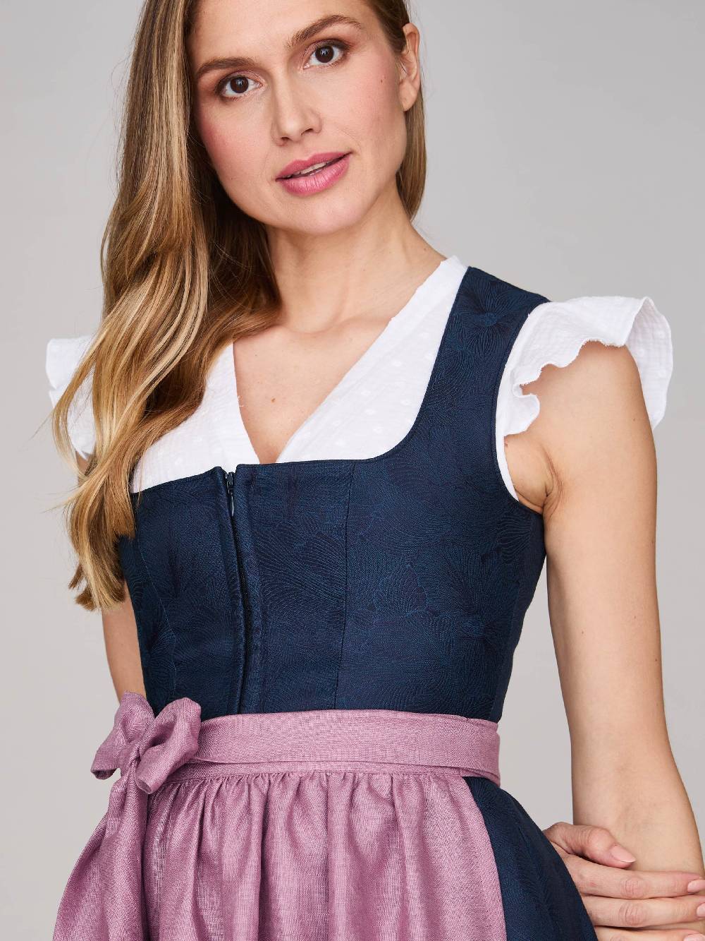 Limberry Mitternachtsblaues Dirndl mit floralem Muster - CECILY SEA STORM Riesige Ersparnisse