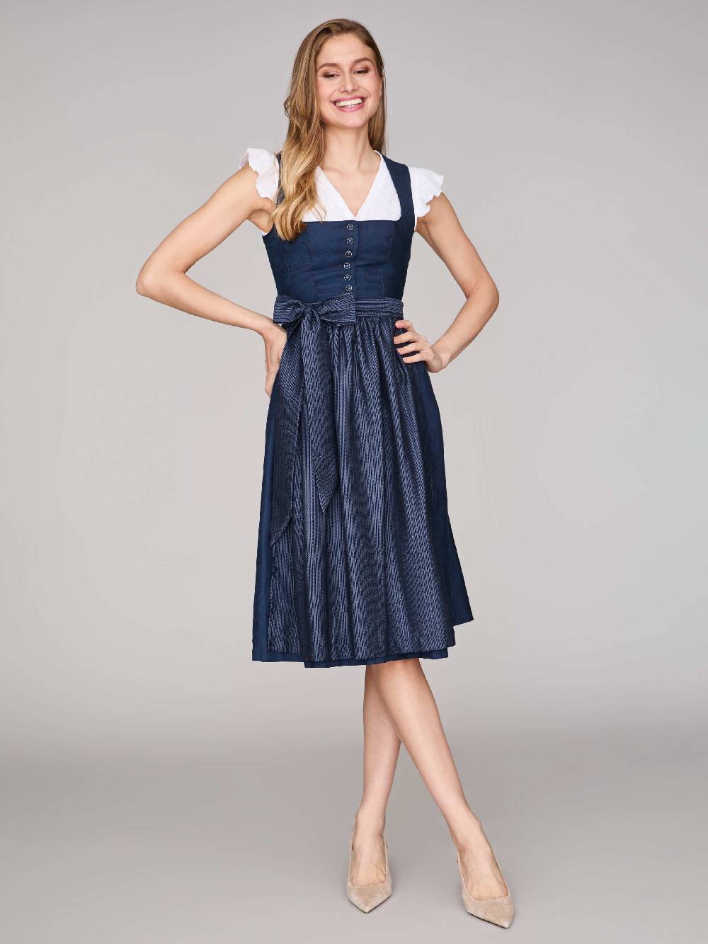 Limberry Mitternachtsblaues Dirndl mit Knöpfen - FELICITY SEA STORM VIP-Rabatte