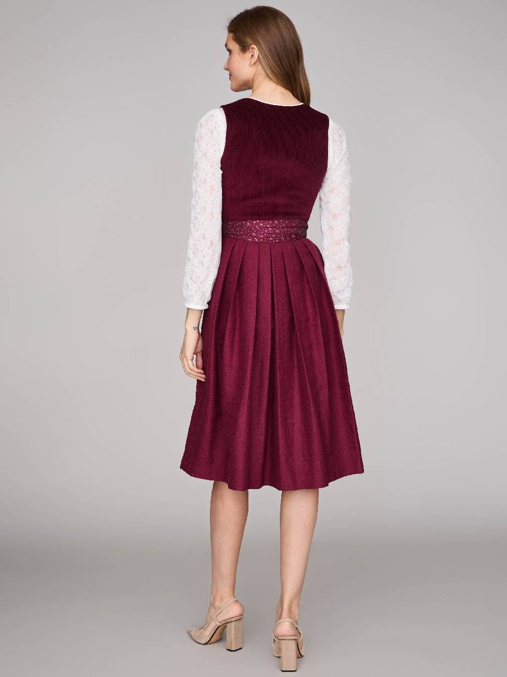 Limberry Burgunderrotes Dirndl mit Cord-Mieder - TIA VINTAGE BURGUNDY Wochenangebot