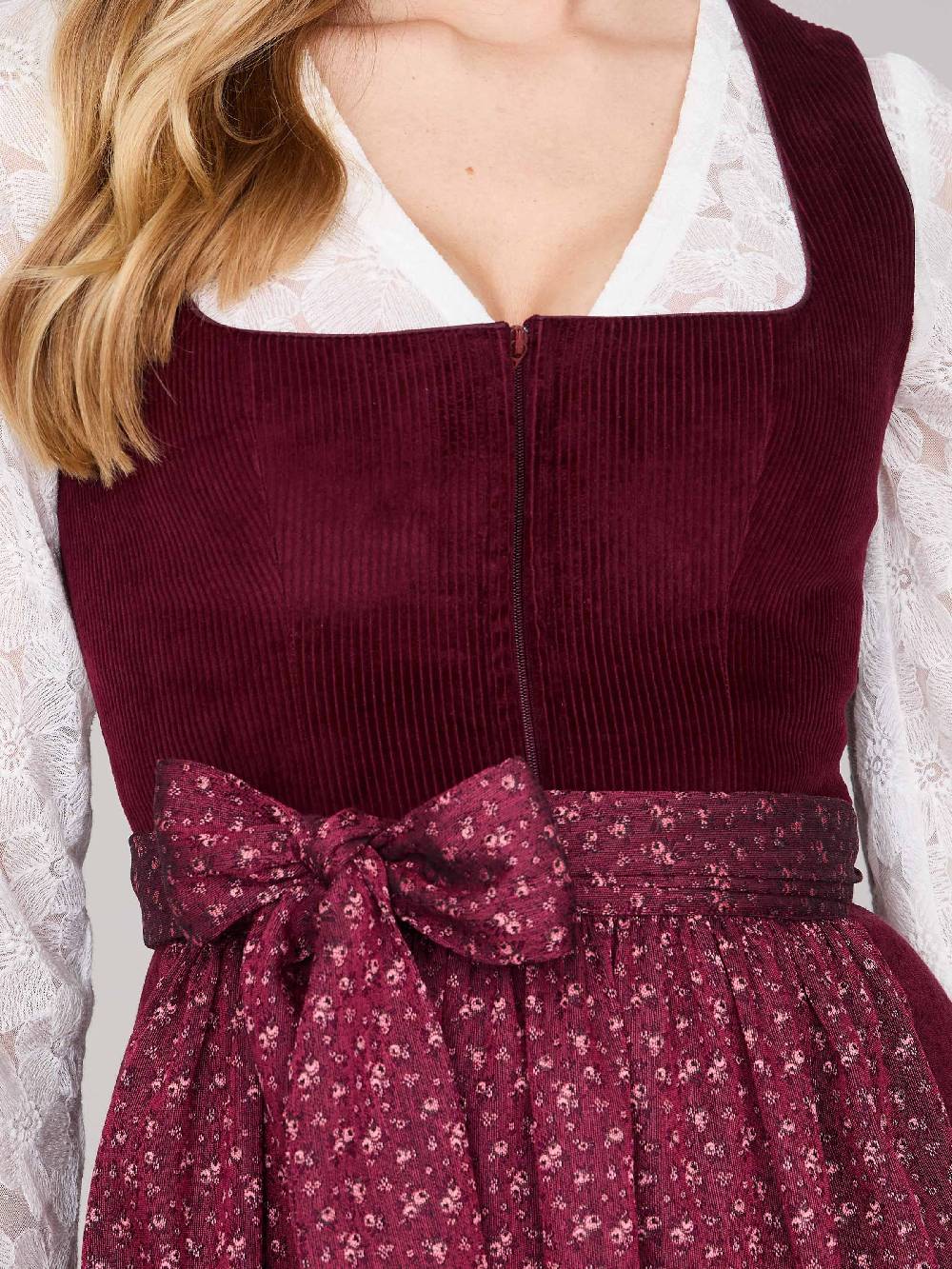 Limberry Burgunderrotes Dirndl mit Cord-Mieder - TIA VINTAGE BURGUNDY Wochenangebot