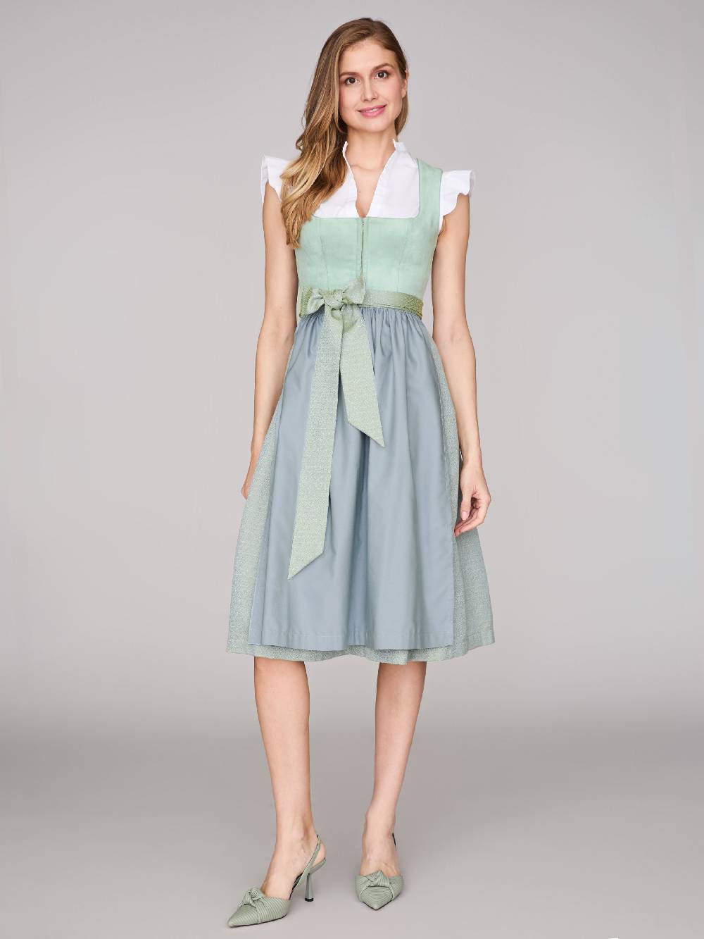 Limberry Mintgrünes Dirndl mit Velours-Mieder - ISOBEL FROSTY GREEN Letzte 3 Tage