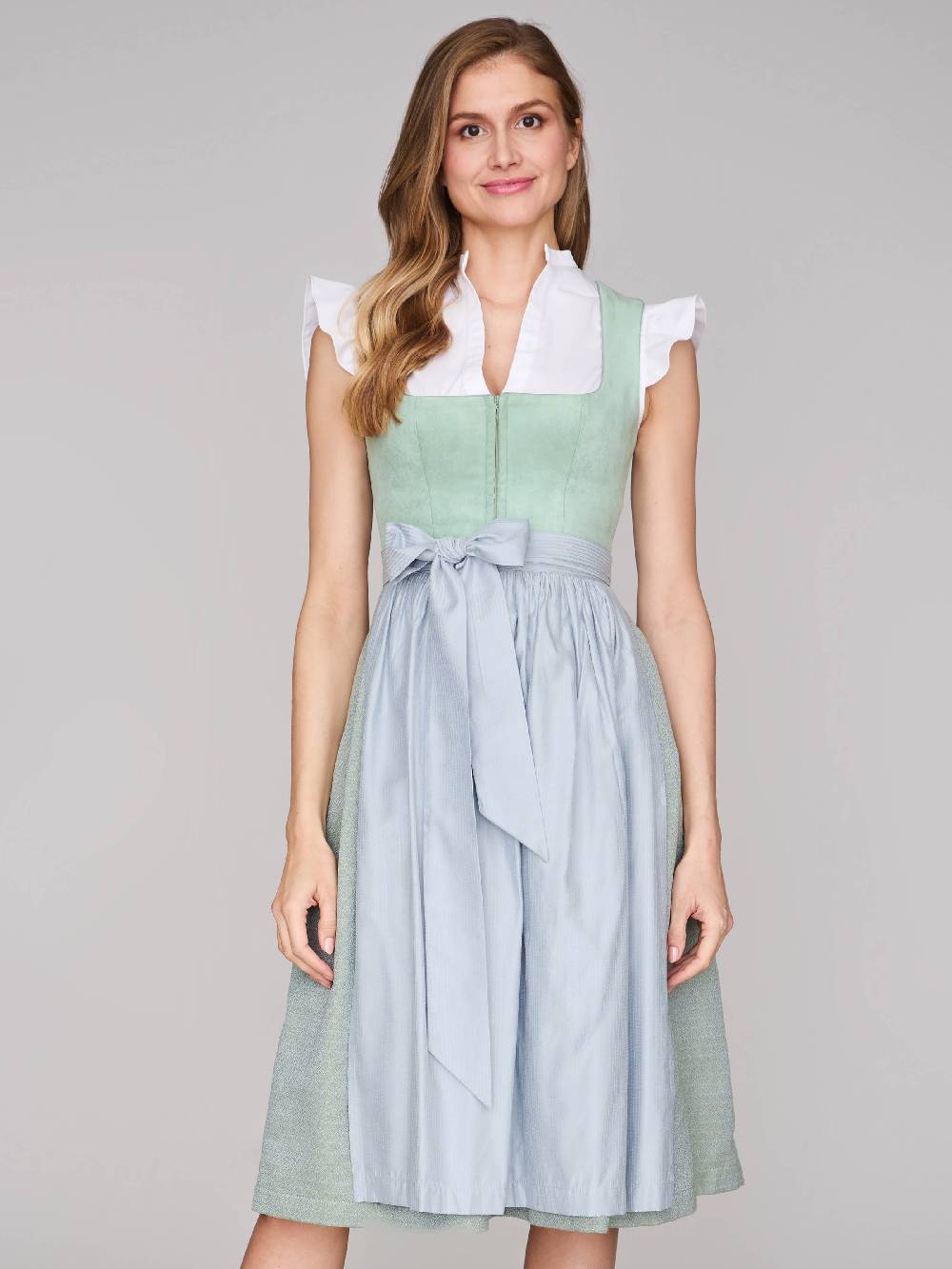 Limberry Mintgrünes Dirndl mit Velours-Mieder - ISOBEL FROSTY GREEN Letzte 3 Tage