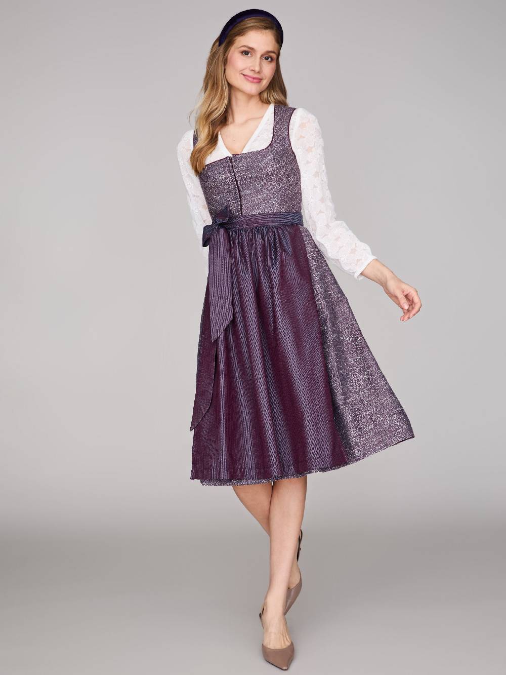 Limberry Beerenfarbenes Dirndl mit floralem Muster - ORLA BLACKBERRY CORDIAL Letzte 2 Tage