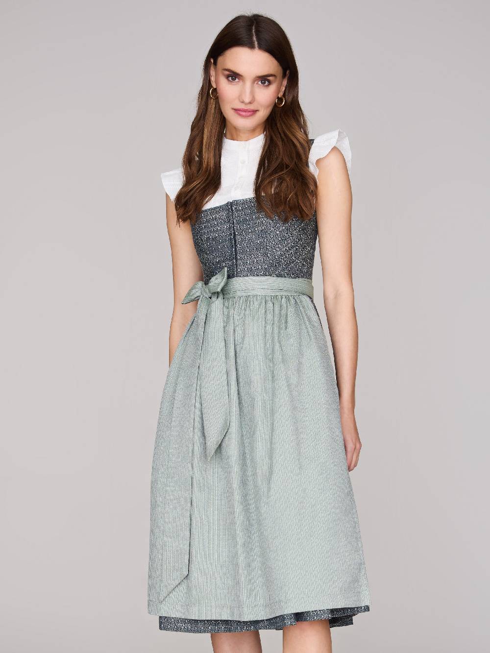 Limberry Dunkelblaues Dirndl mit floralem Muster - ORLA STORMY SKY Letzter Tag