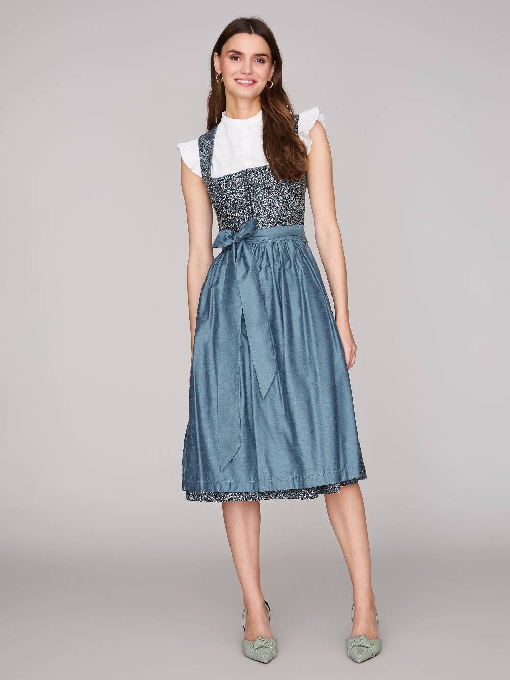 Limberry Dunkelblaues Dirndl mit floralem Muster - ORLA STORMY SKY Letzter Tag