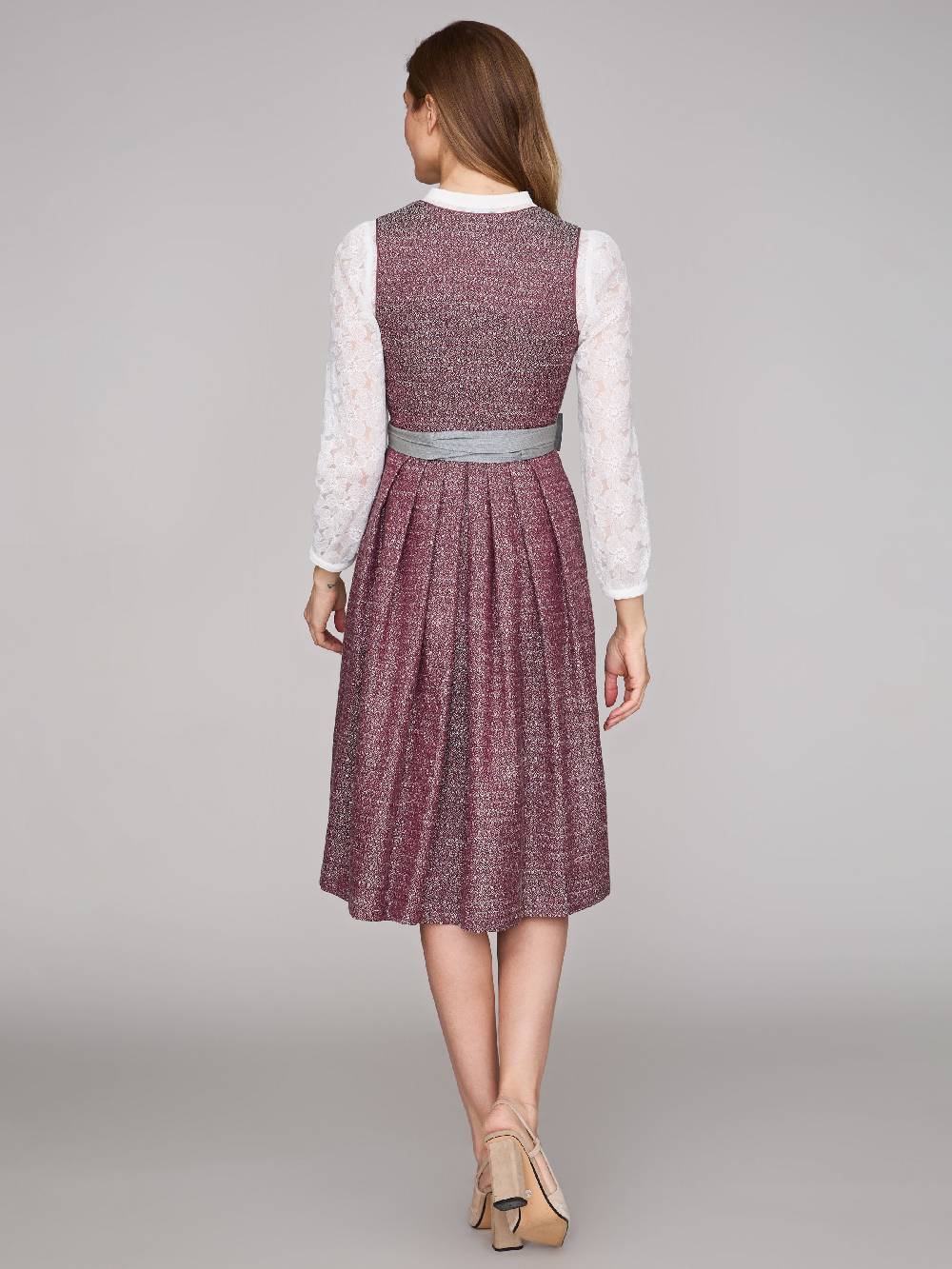 Limberry Rubinrotes Dirndl mit Knöpfen - JOSIE POMEGRANATE Zeitbegrenzte Promotion