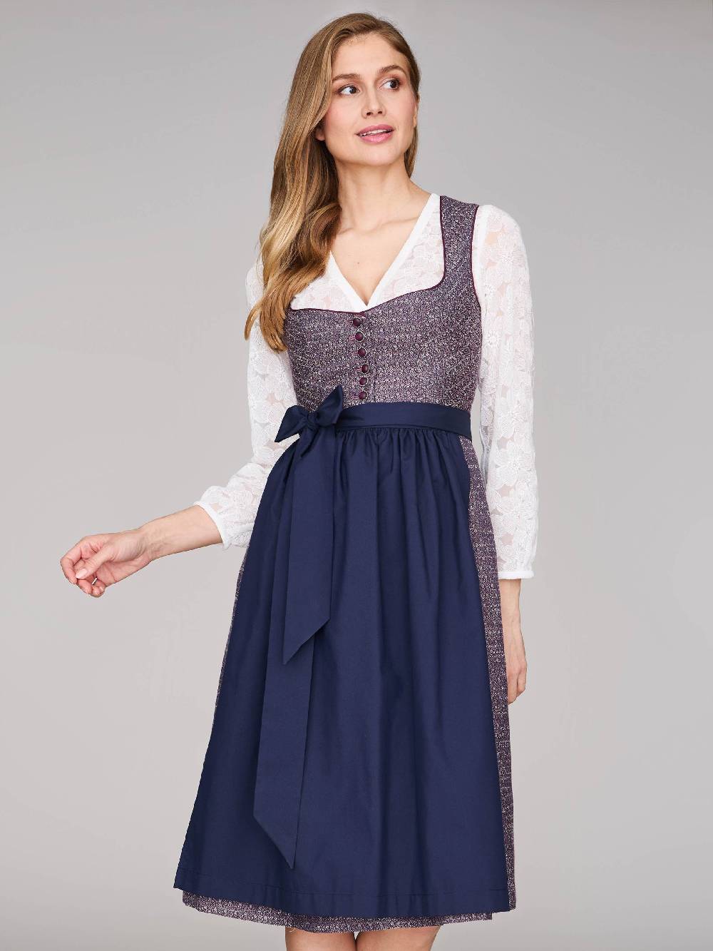 Limberry Beerenfarbenes Dirndl mit Knöpfen - JOSIE BLACKBERRY CORDIAL Bis zu 50% Rabatt