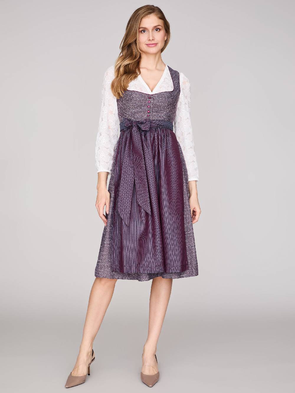 Limberry Beerenfarbenes Dirndl mit Knöpfen - JOSIE BLACKBERRY CORDIAL Bis zu 50% Rabatt