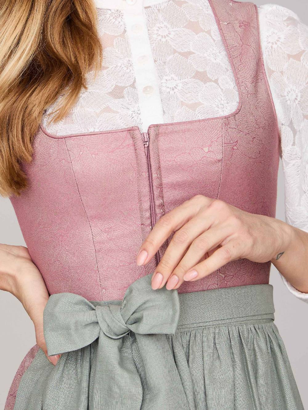 Limberry Rosa-farbenes Dirndl mit floralem Muster - CECILY ASH ROSE Bis zu 65% Rabatt