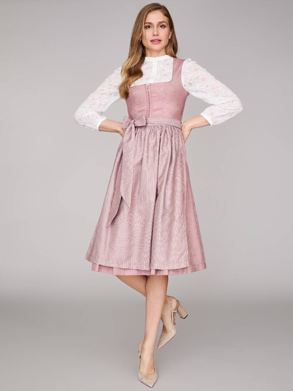 Limberry Rosa-farbenes Dirndl mit floralem Muster - CECILY ASH ROSE Bis zu 65% Rabatt