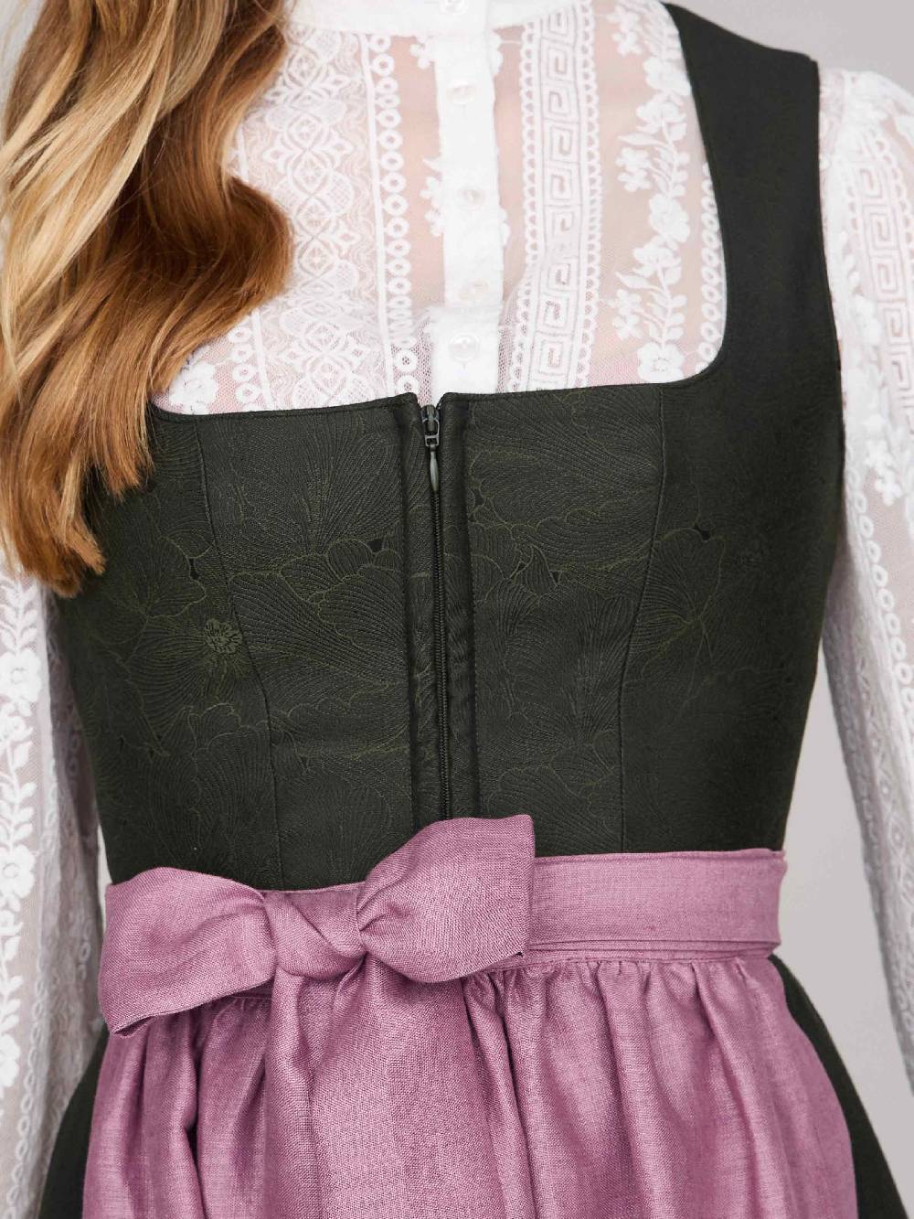 Limberry Dunkelgrünes Dirndl mit floralem Muster - CECILY PINE FLOWER Nur für heute