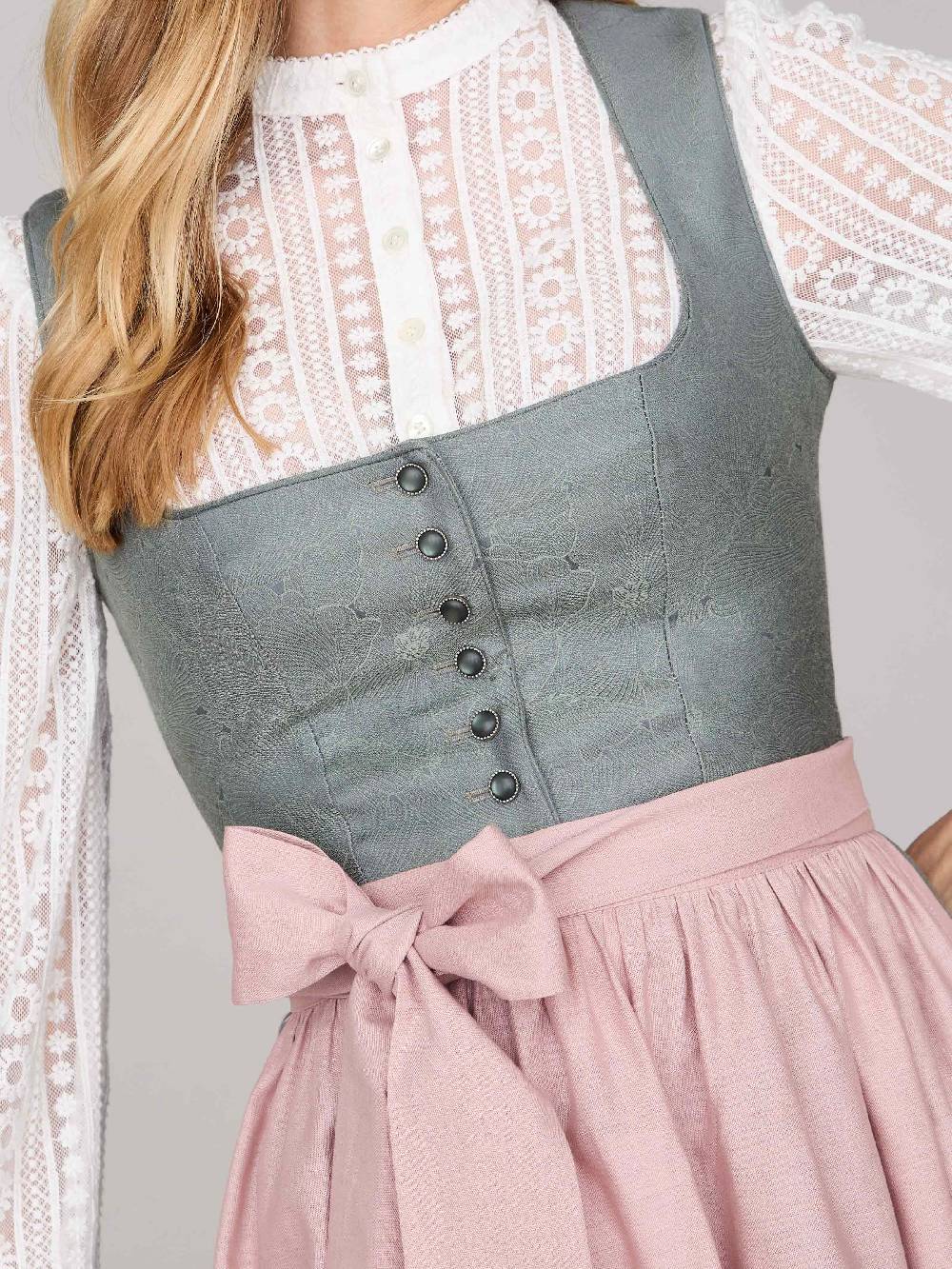 Limberry Salbeigrünes Dirndl mit Knöpfen - FELICITY AGAVE GREEN Begrenzt auf 3 Tage