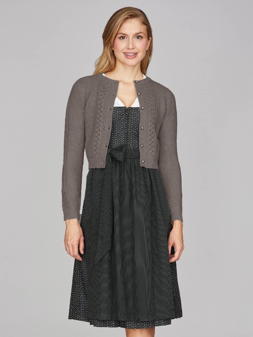 Limberry Grau-Braun melierte Strickjacke - EVI Online