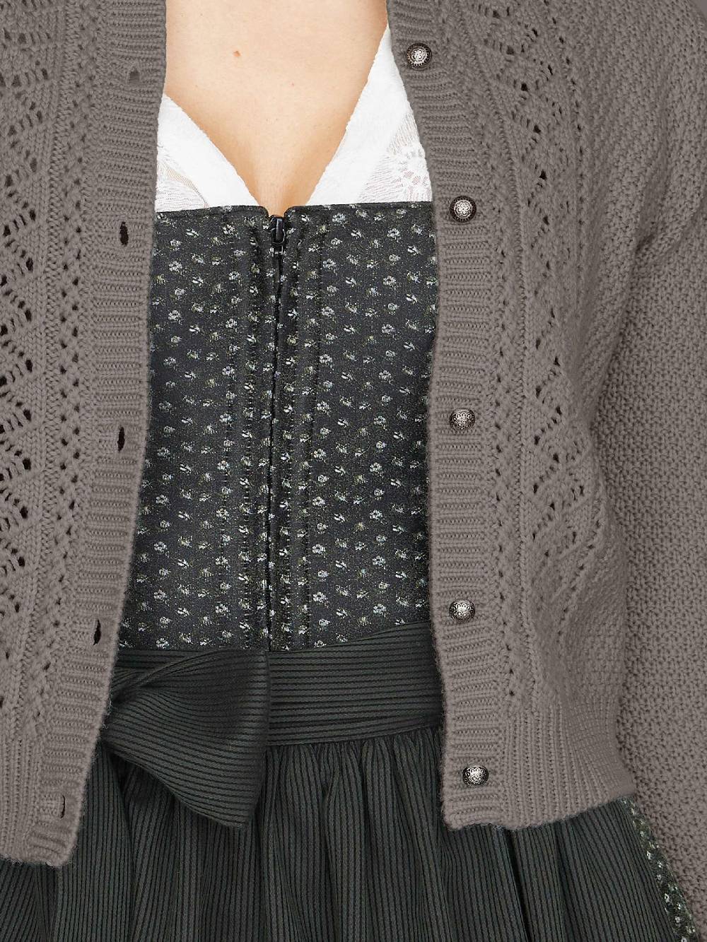 Limberry Grau-Braun melierte Strickjacke - EVI Online