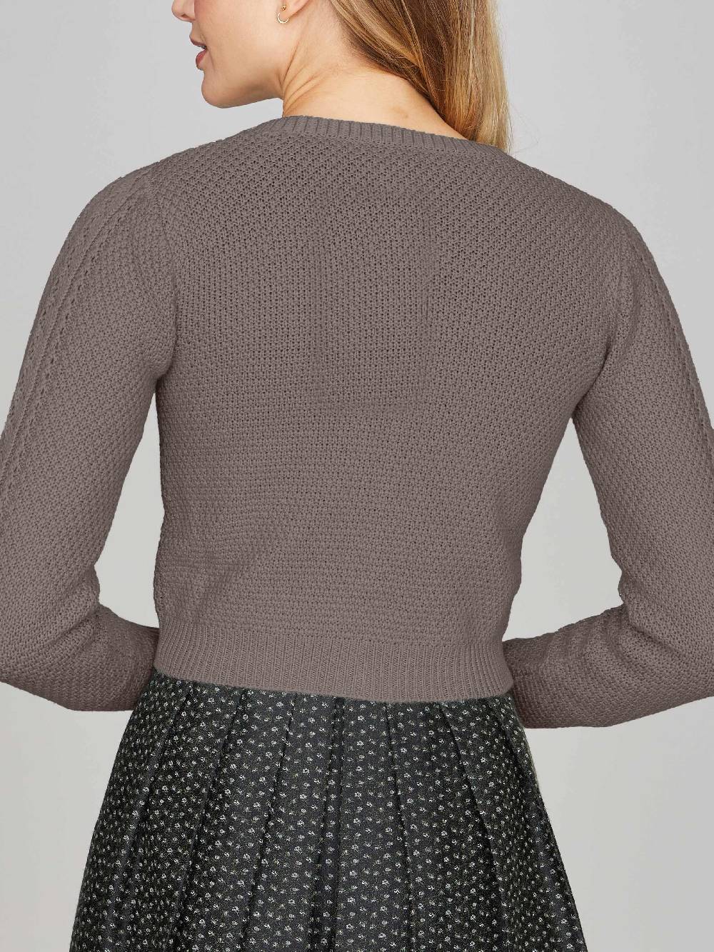 Limberry Grau-Braun melierte Strickjacke - EVI Online