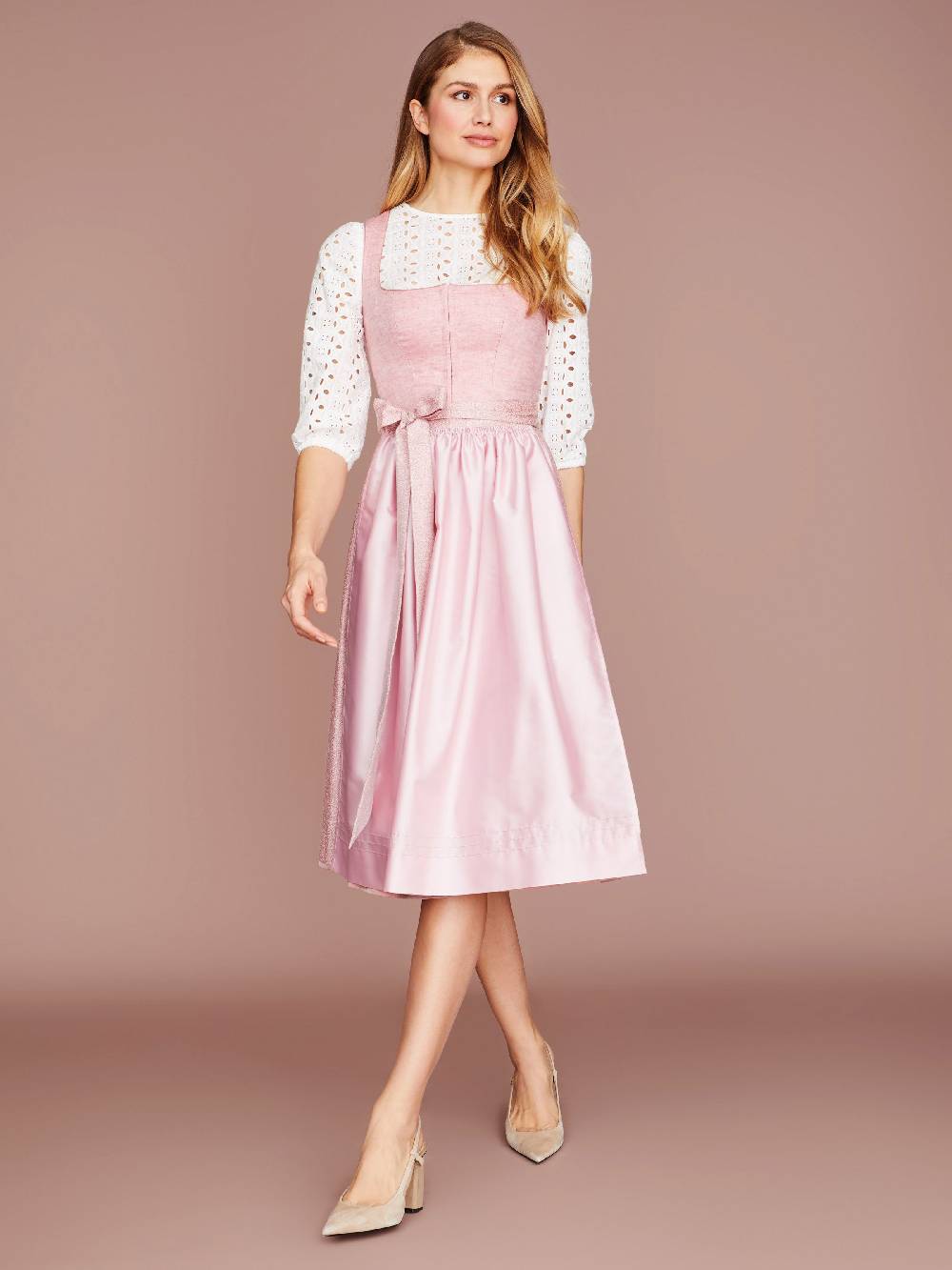 Limberry Pinkes Dirndl mit Leinen-Mieder - ANNA PINK Angebote