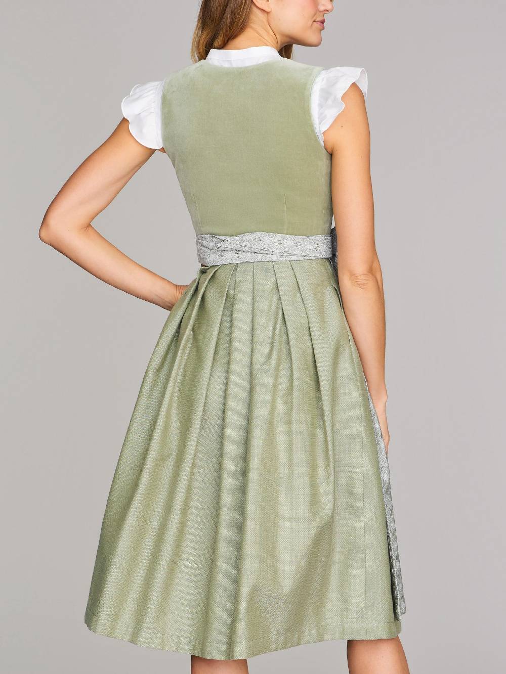 Limberry Salbeigrünes Dirndl mit Samt-Mieder - ROMEE DESERT SAGE Fabrikverkauf