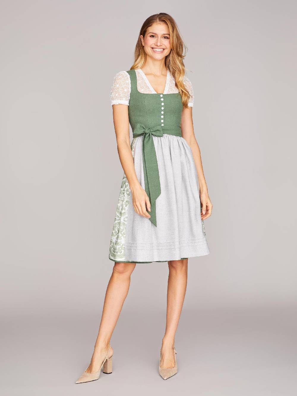Limberry Grünes Dirndl mit Knöpfen - CAROLINE Rabatt