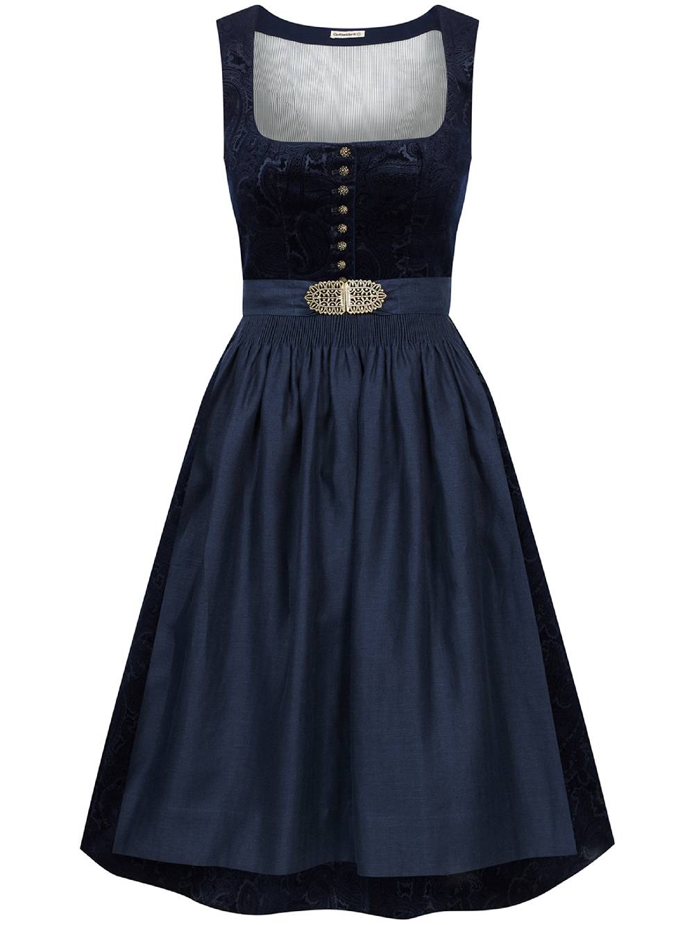 Limberry Nachtblaues Dirndl aus gemustertem Samt - MONIKA NACHTBLAU Black Friday