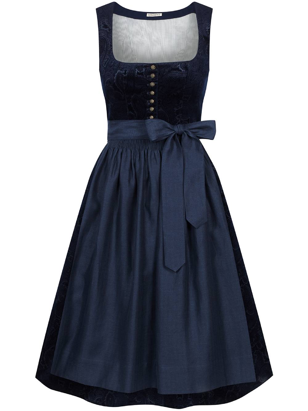 Limberry Nachtblaues Dirndl aus gemustertem Samt - MONIKA NACHTBLAU Black Friday