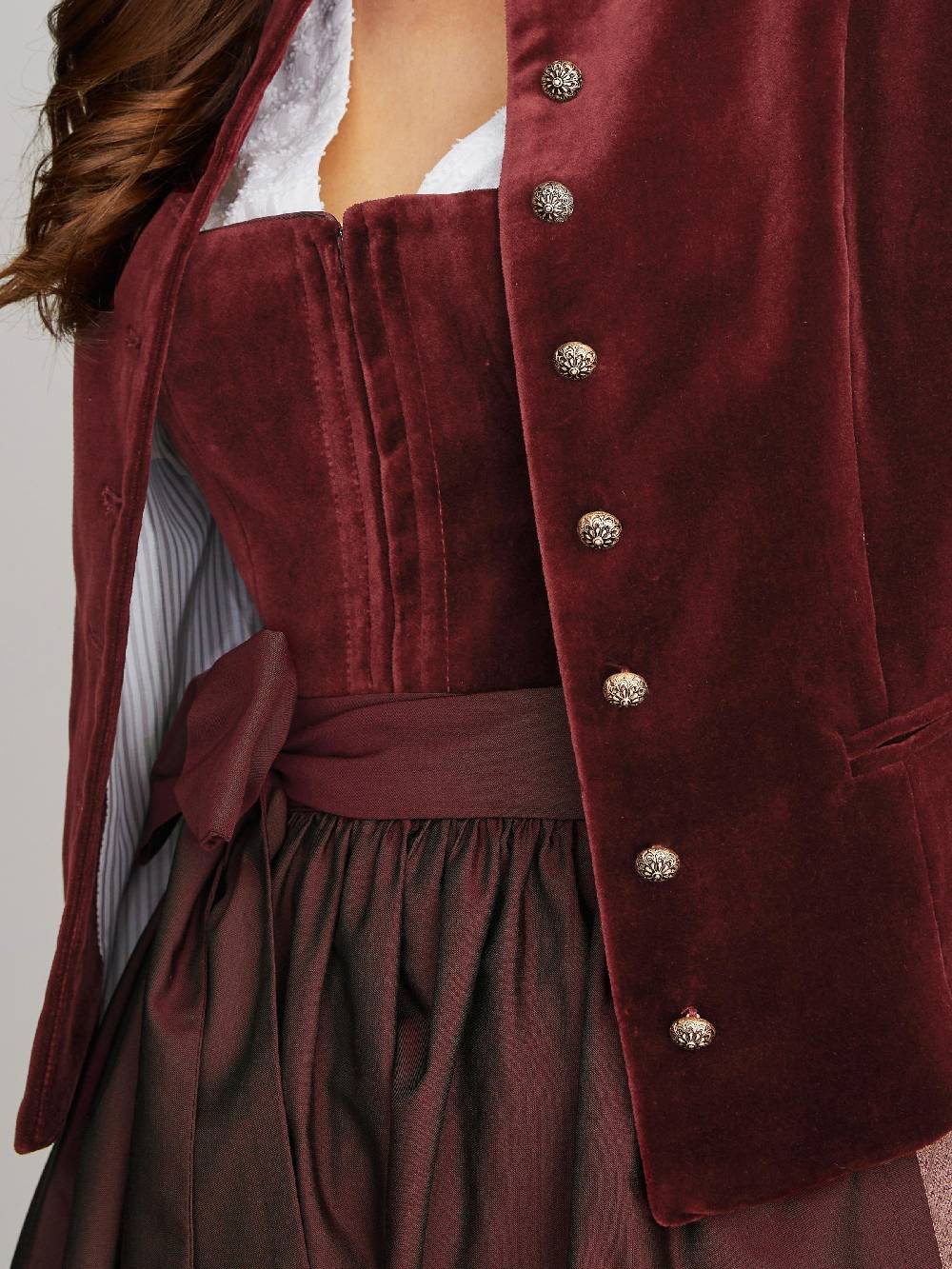 Limberry Burgunderroter Trachtenjanker aus Samt - PHILIPPA BURGUNDY Vatertagsangebot