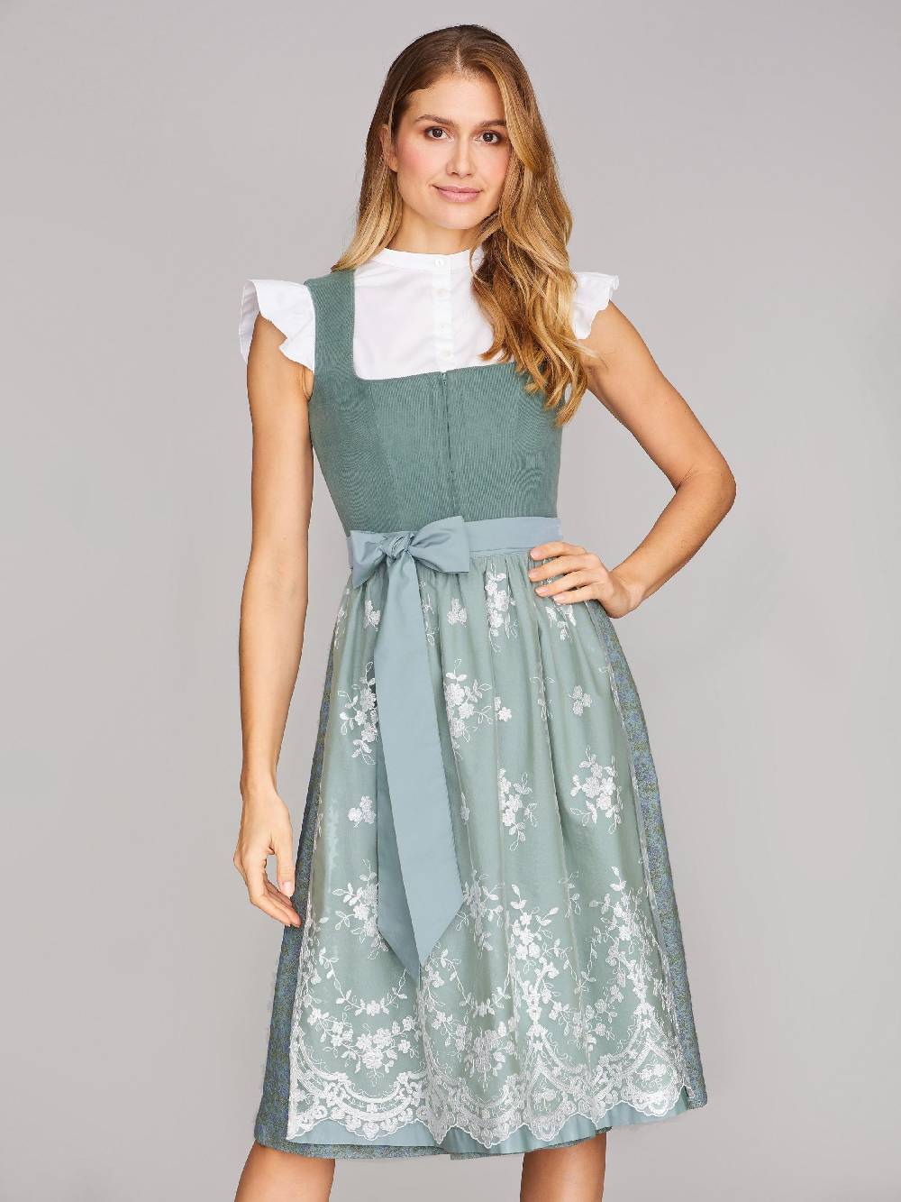 Limberry Pistaziengrünes Dirndl mit Cord-Mieder - CAMILLE PISTACHIO Zeitbegrenzte Promotion