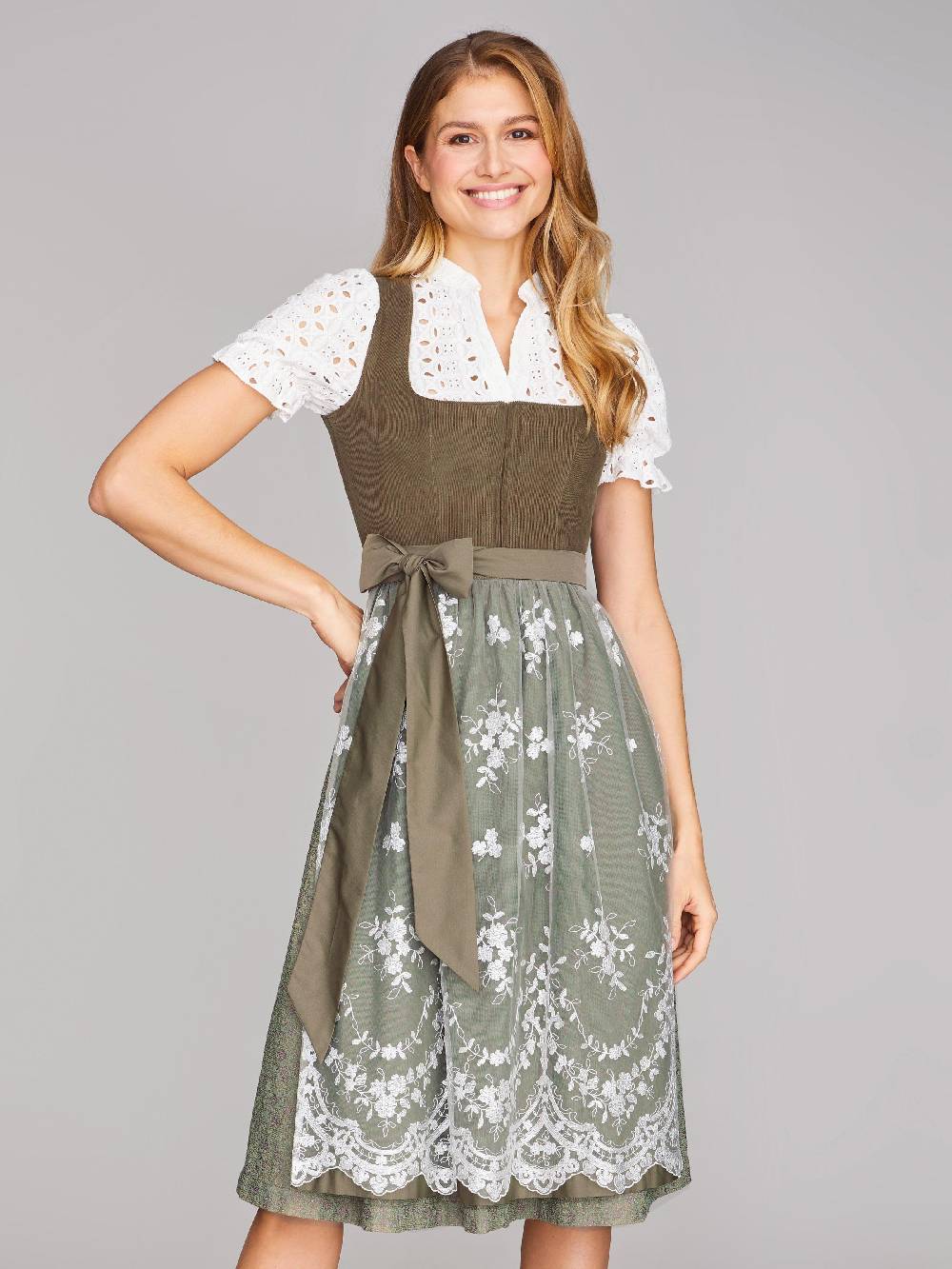 Limberry Dirndl mit Cord-Mieder in Oliv - CAMILLE OLIVE Bis zu 60% Rabatt