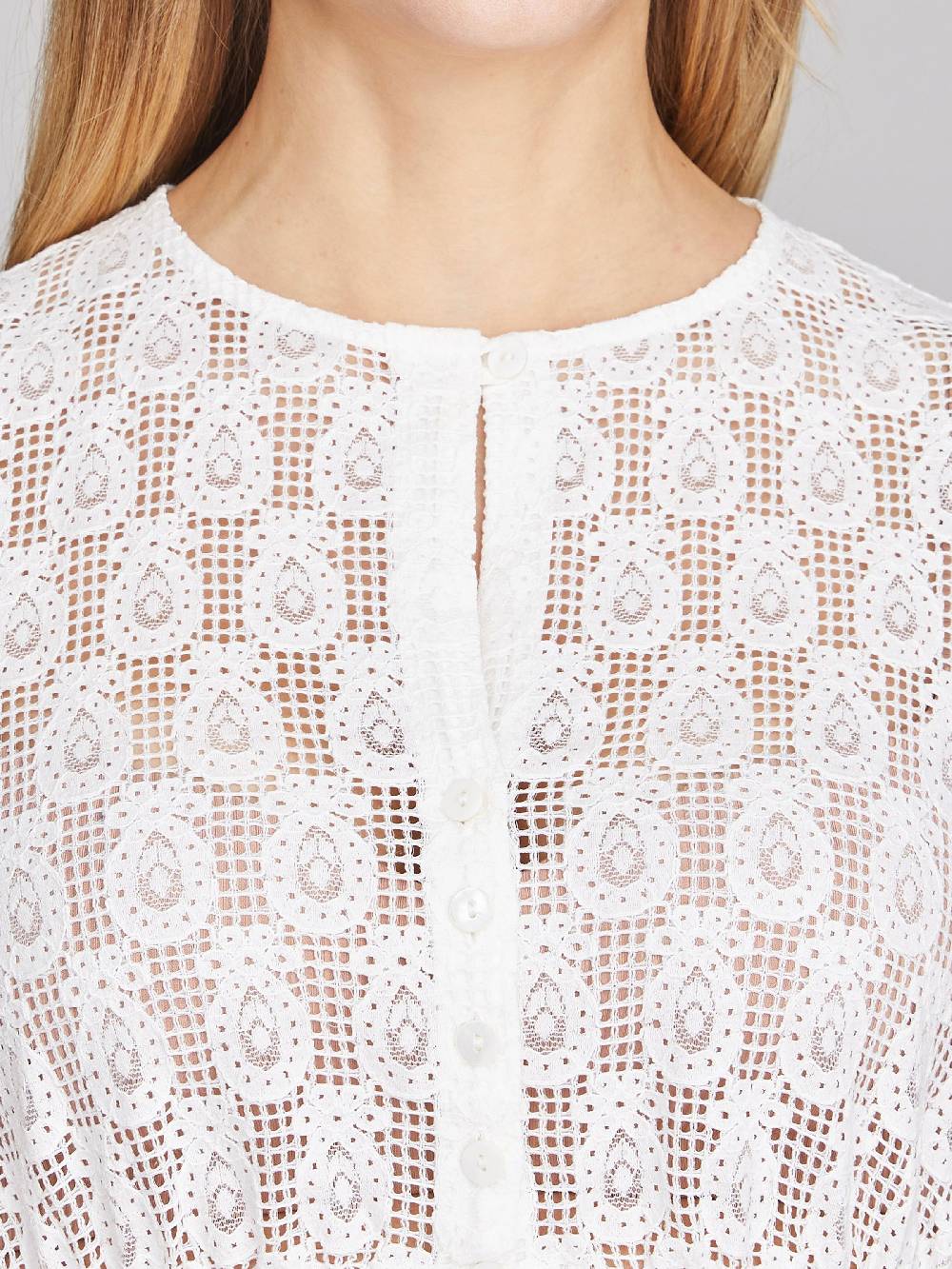 Limberry Weiße Dirndlbluse mit kurzen Puffärmeln - FIORE Nur für heute