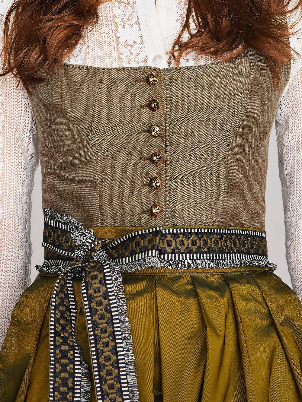 Limberry Olivgrünes Dirndl mit auffallendem Schürzenband - PALOMA OLIV Bis zu 55% Rabatt