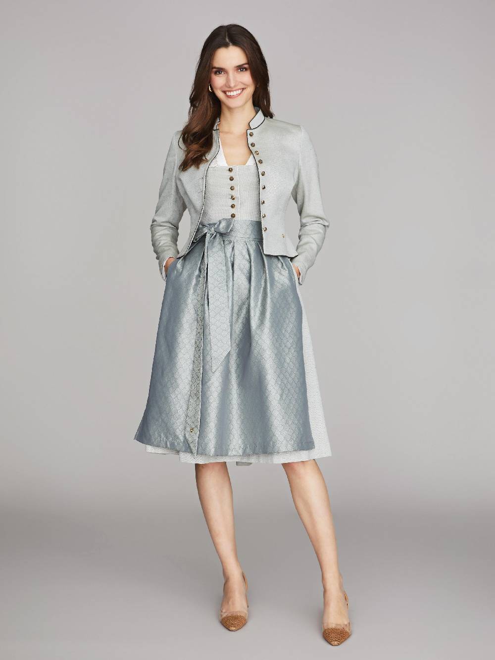 Limberry Salbeigrünes Dirndl mit strukturiertem Mieder - CARMEN SALBEI Discount Store für neue Produkte