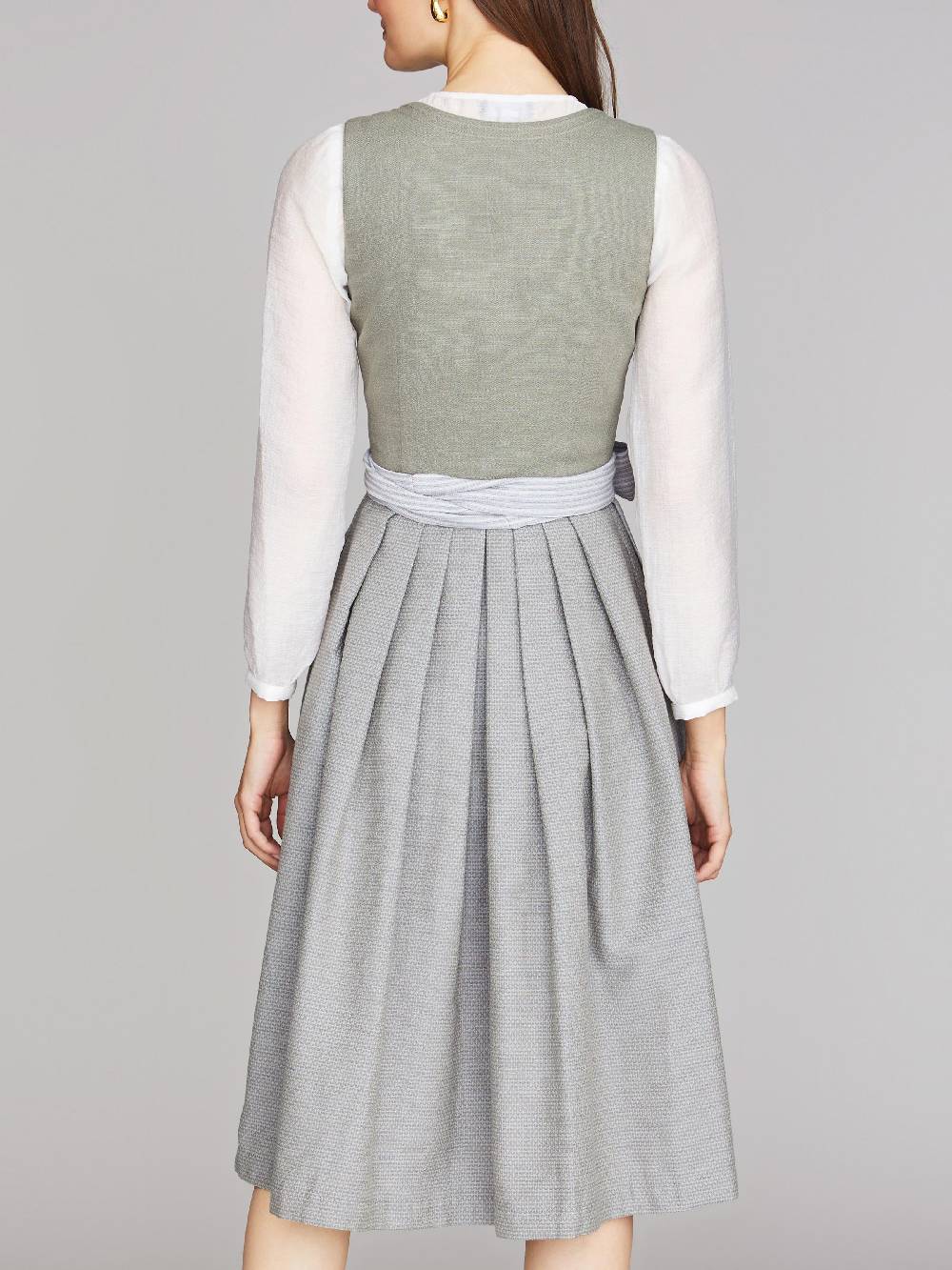 Limberry Grünes Dirndl aus Leinen - CLAIRE MISTY GREEN 50% Rabatt mit kostenlosem Versand