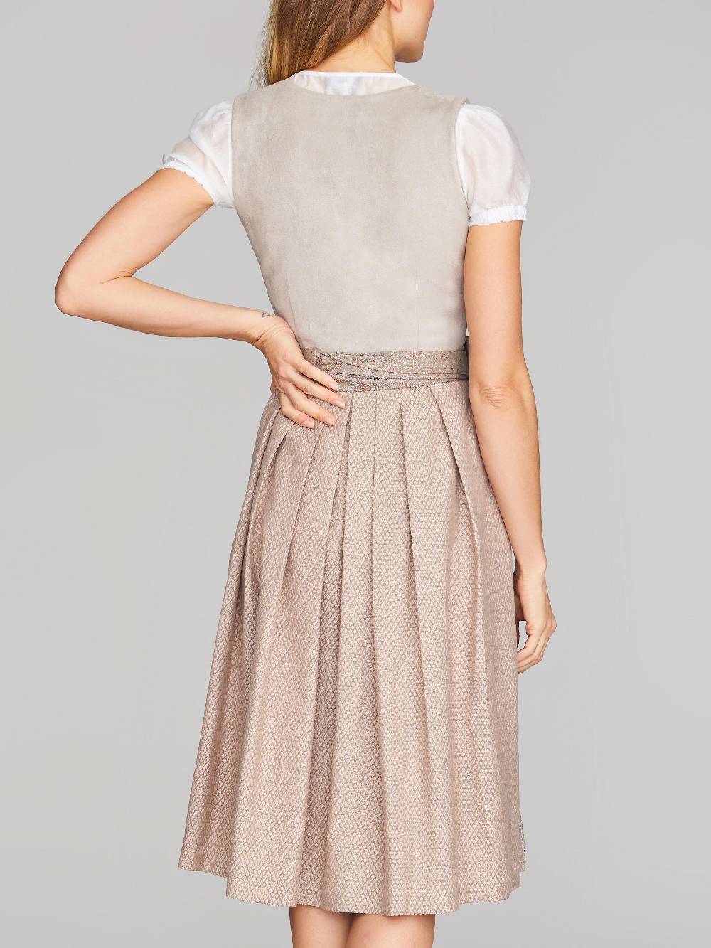 Limberry Beiges Dirndl mit Velours-Mieder - JULIE TAN Clearance-Verkauf