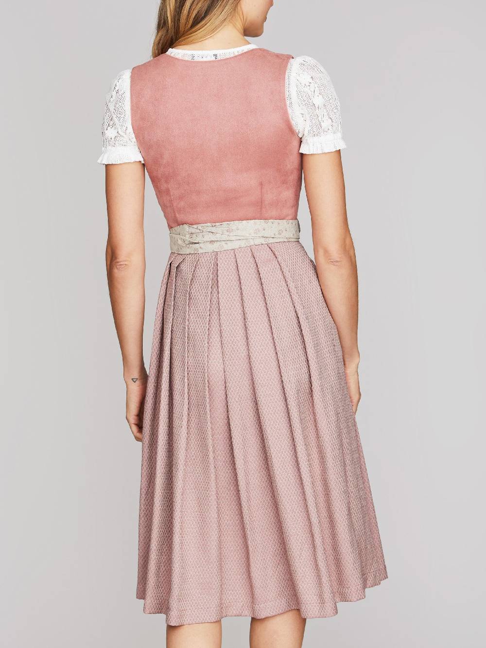 Limberry Rosa-farbenes Dirndl mit Velours-Mieder - JULIE DUSTY ROSE Kostenloser Versand international