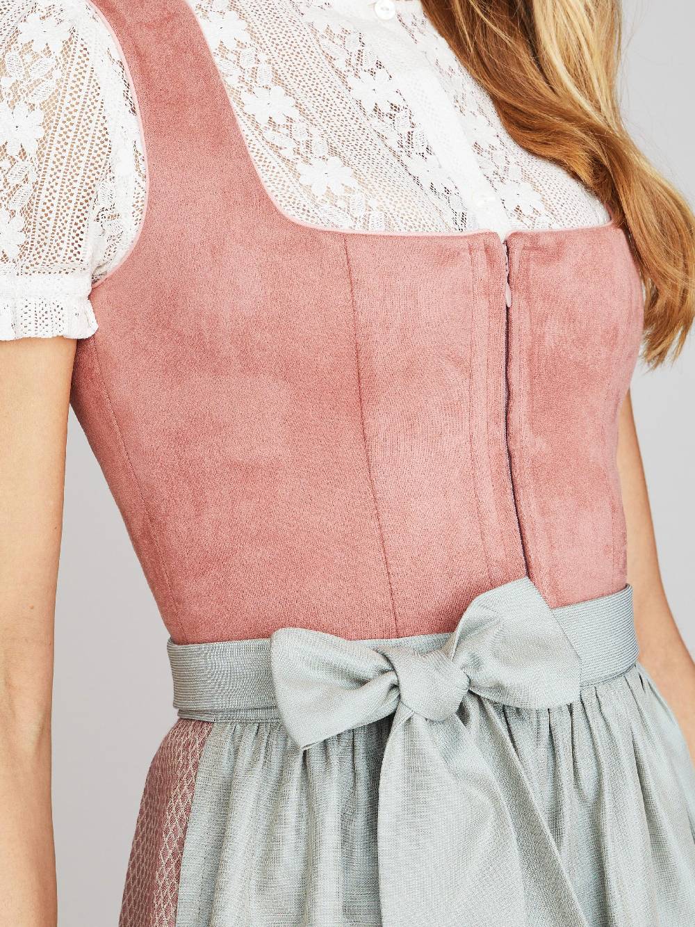 Limberry Rosa-farbenes Dirndl mit Velours-Mieder - JULIE DUSTY ROSE Kostenloser Versand international