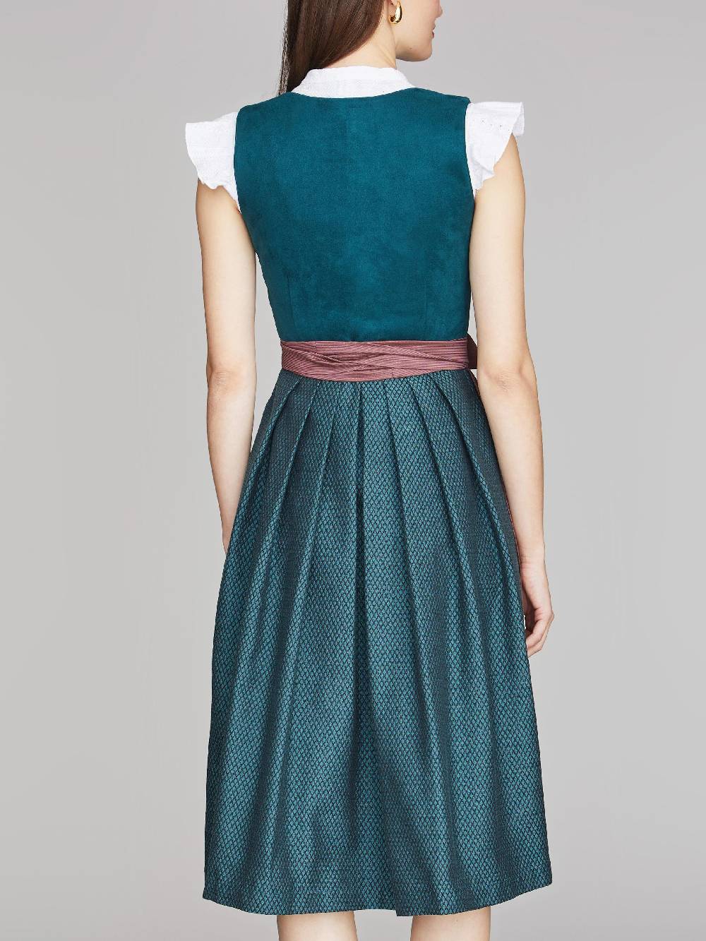 Limberry Blau-Grünes Dirndl mit Velours-Mieder - JULIE DARK TEAL Fabrikladen