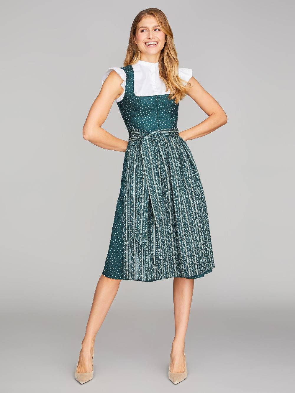 Limberry Grünes Waschdirndl mit Streublumen - OPHELIA EMERALD Black Friday Preise