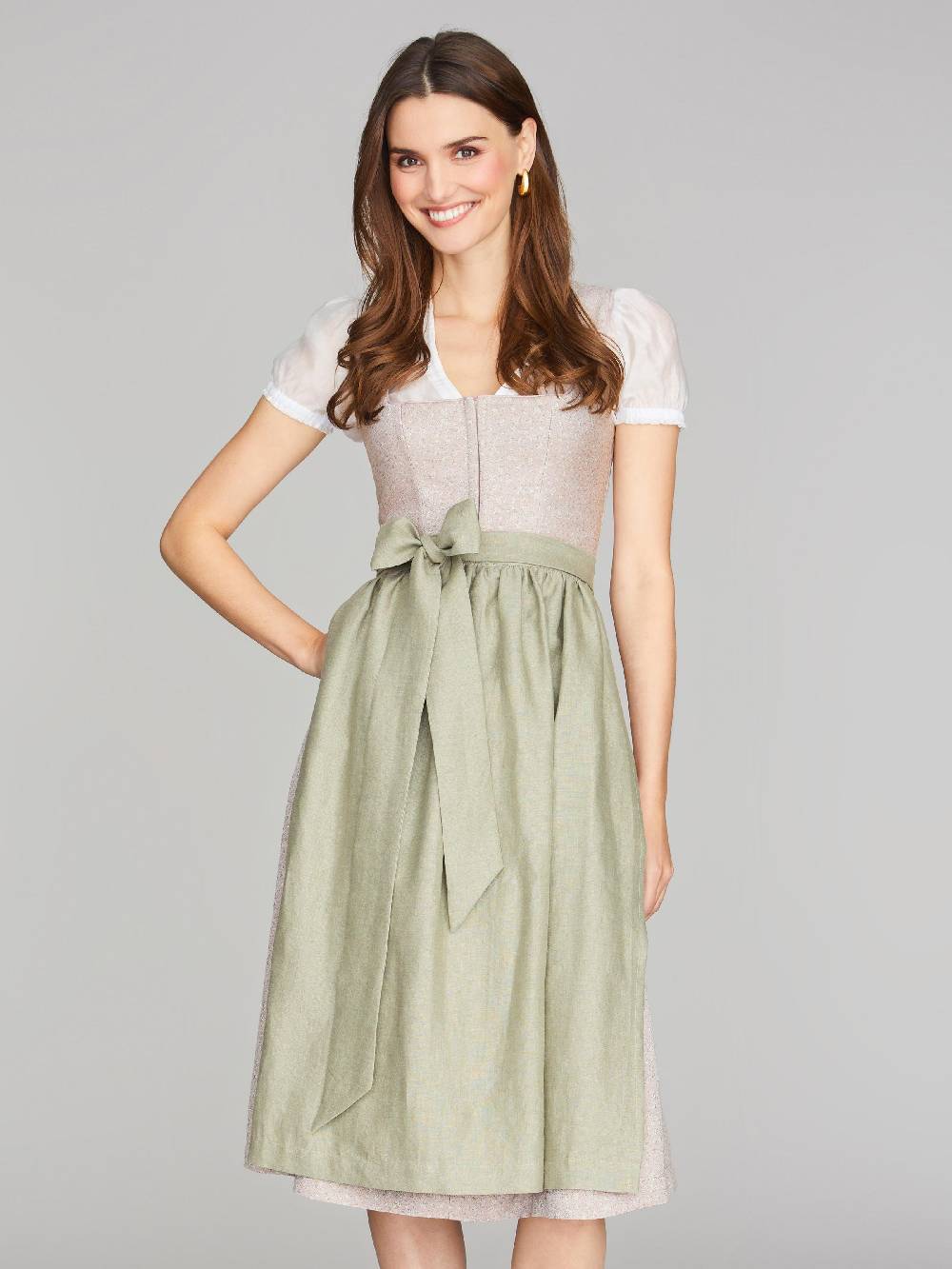 Limberry Dirndl in Altrosa mit Streublumen-Muster - LILIA PRIMROSE zollfrei