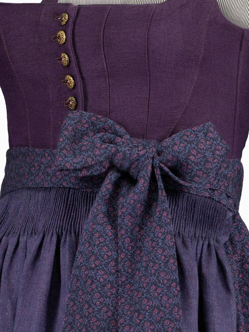 Limberry Brombeerfarbenes Dirndl aus Leinen - ANNABELLE BROMBEER Online