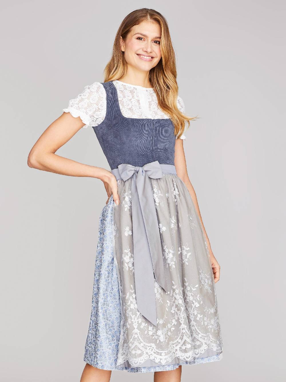 Limberry Indigo-Blaues Dirndl mit Cord-Mieder - CAMILLE INDIGO SKY Outlet