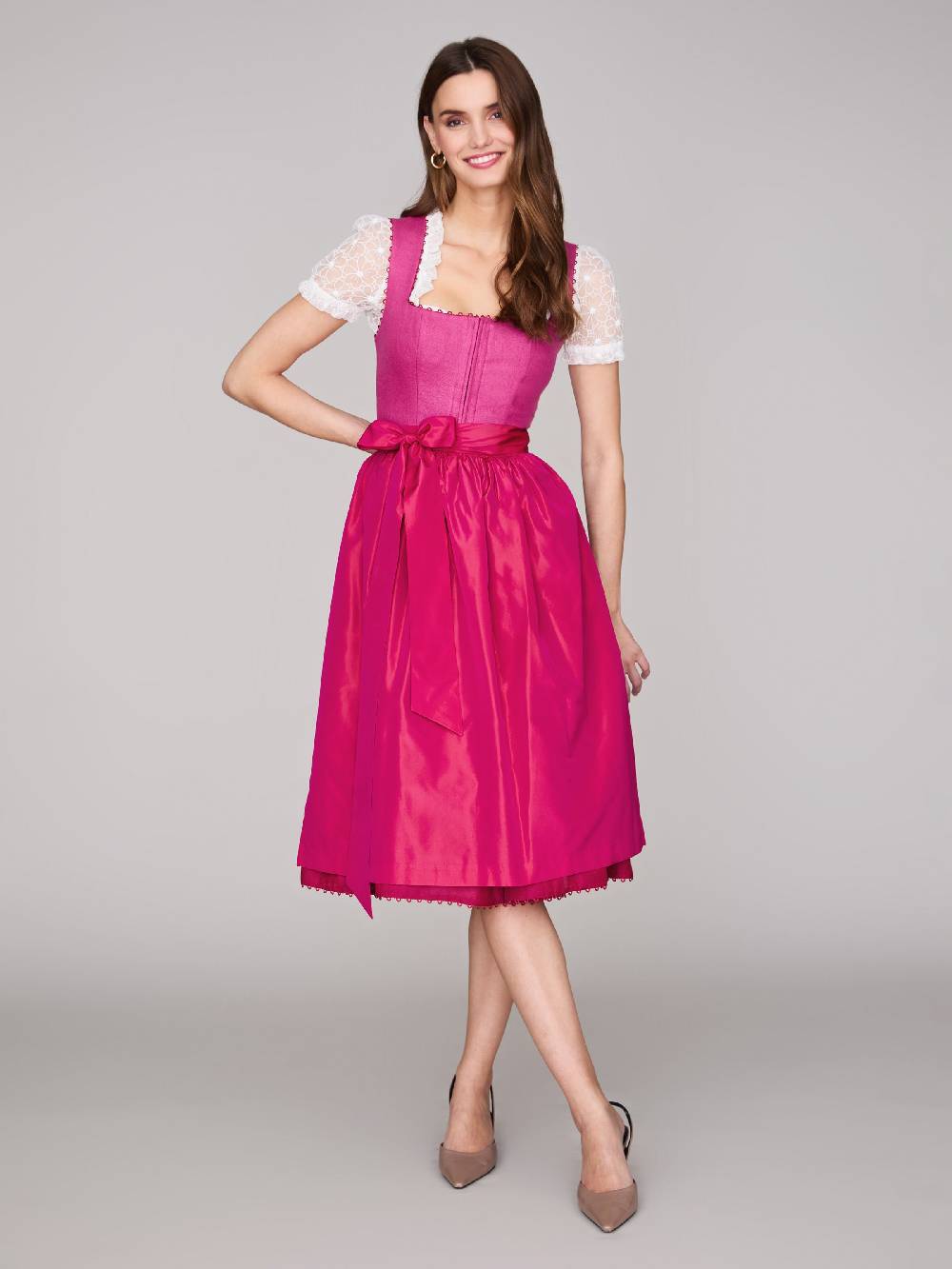 Limberry Pinkes Dirndl mit Leinen-Mieder - MÜNCHEN PINK Meist gekauft
