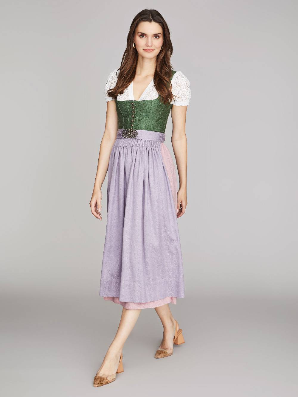 Limberry Kleegrünes Dirndl aus Leinen - ANNABELLE KLEEGRÜN Kostenloser Versand