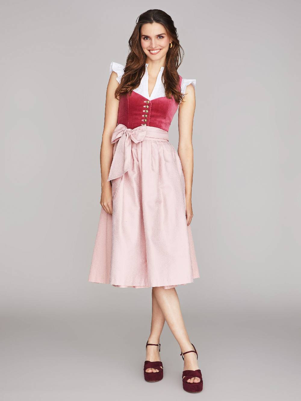 Limberry Pinkes Dirndl mit Samt-Mieder - JANNI VELVET TULIP Sonderangebot